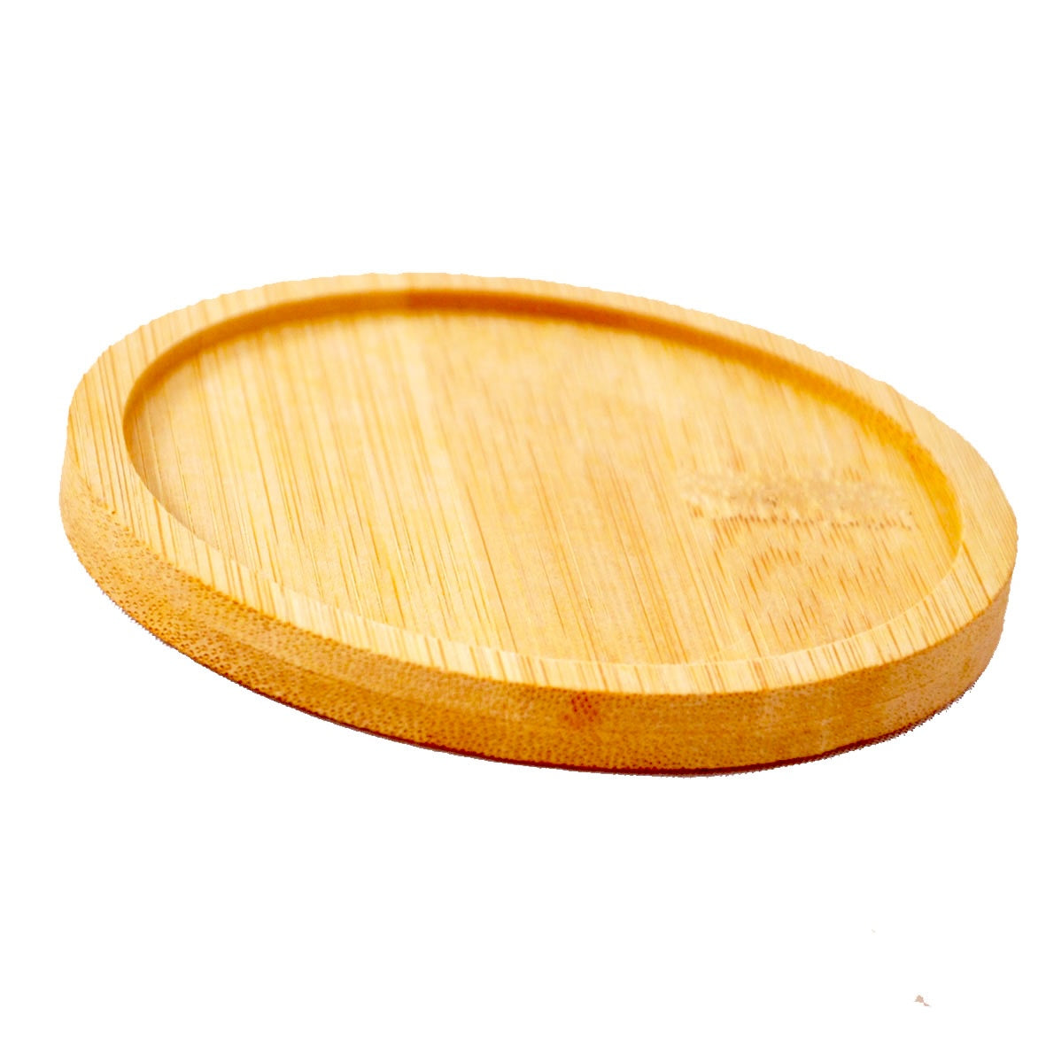 Round Bamboo Shallow Coaster & Saucer