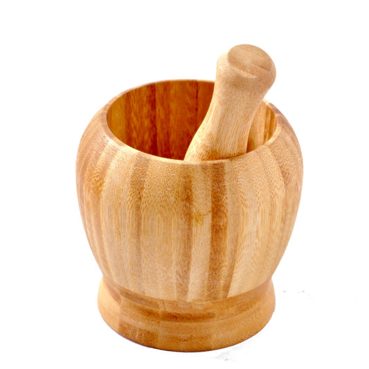 Bamboo Mortar and Pestle — Spice Grinder
