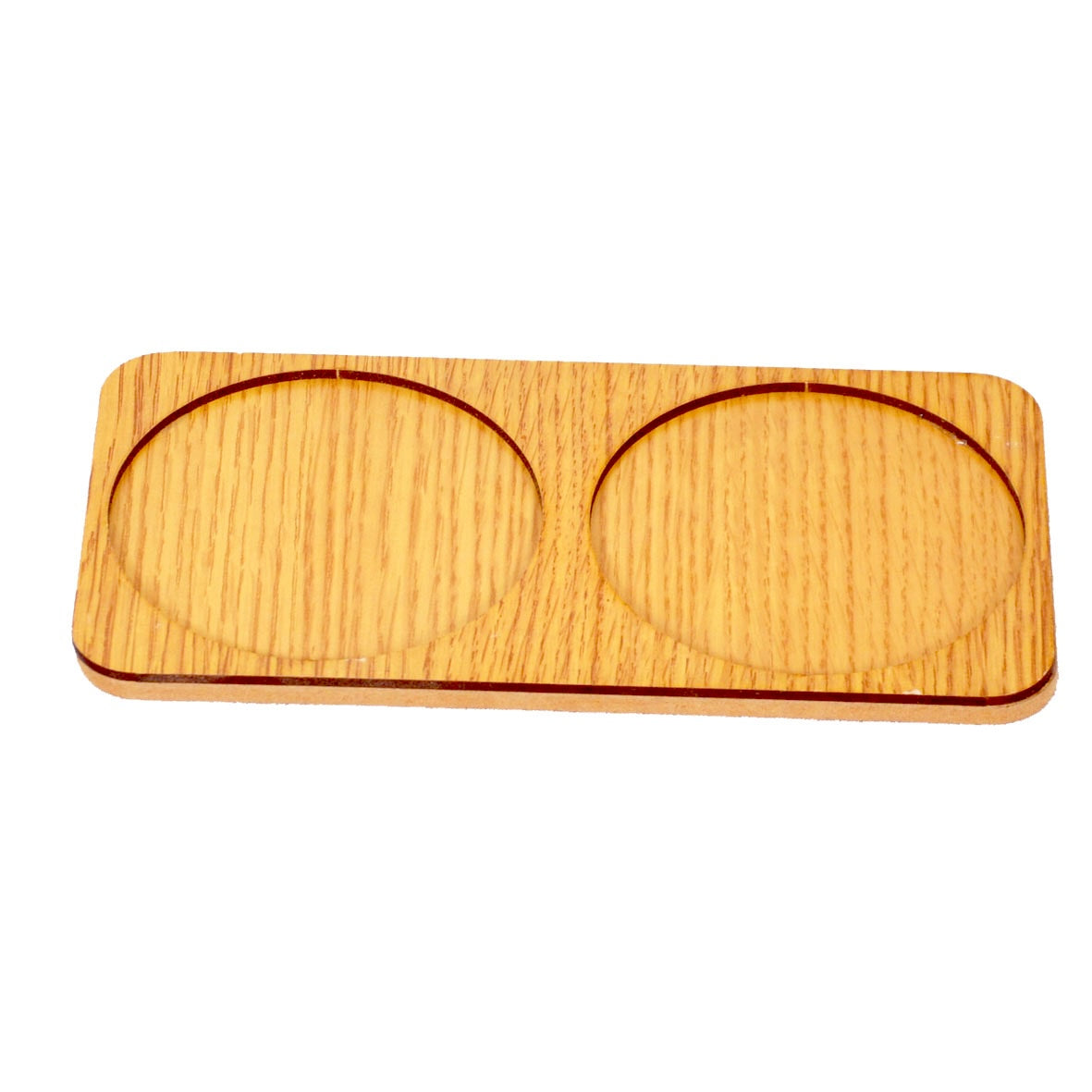 Double Bamboo Mug & Saucer Tray — Two-Cup Coaster