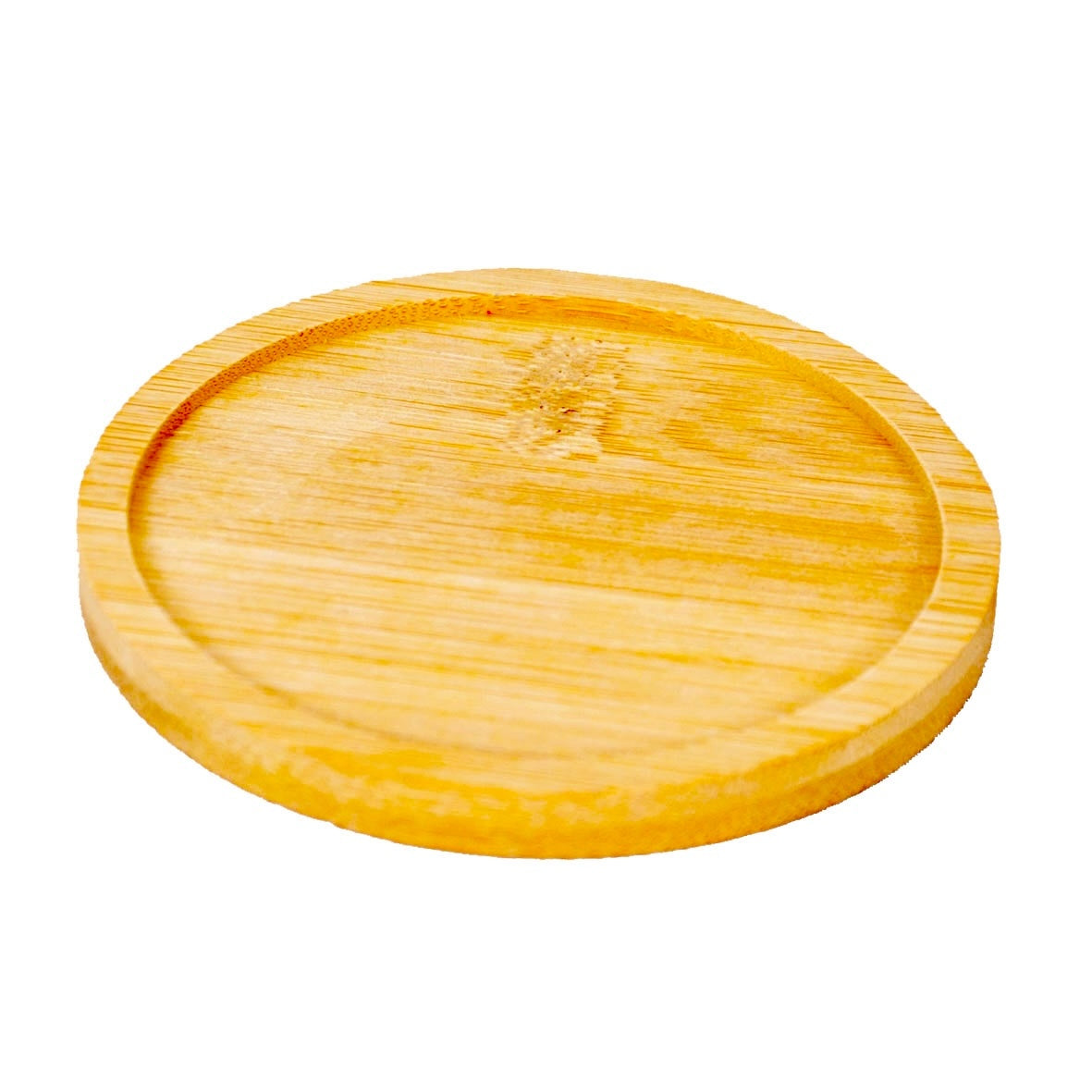 Round Bamboo Shallow Coaster & Saucer