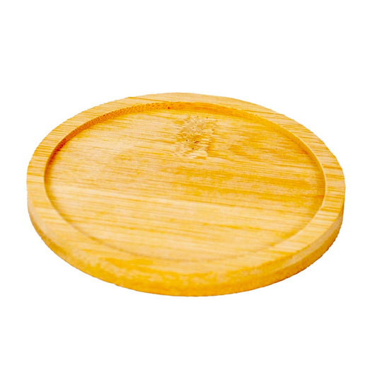 Round Bamboo Shallow Coaster & Saucer